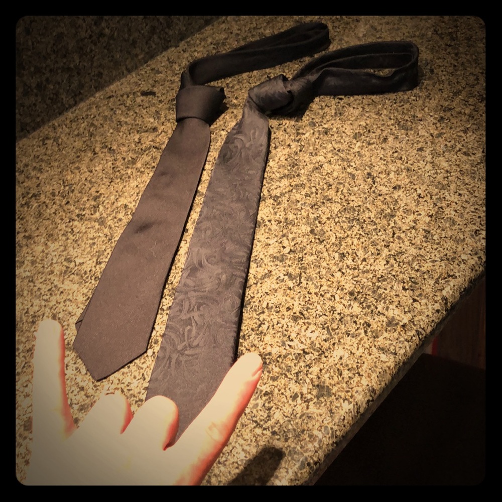2 HANDMADE JOHN VARVATOS AND SAINT LAURENT TIES